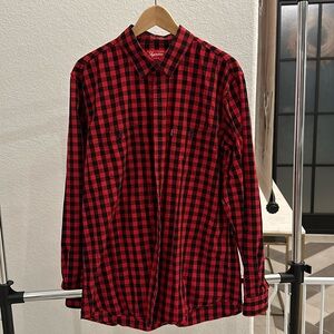 Supreme plaid button up shirt
